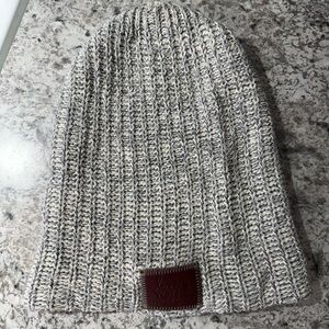 Love Your Melon Gray and Cream Knit Hat